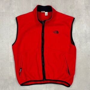 The North Face Full Zip Red Fleece Vest